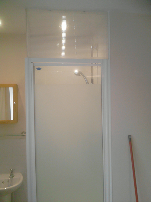  THIS CLIENT WANTED HIS SHOWER FILLED IN AT THE TOP.