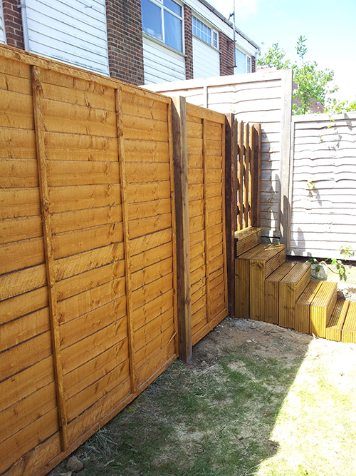 NEW STEPS AND GATE, EASY ACCESS TO THE LOWER GARDEN FOR ALL. 